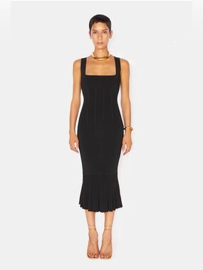 GALVAN LONDON ATALANTA MIDI DRESS - BLACK - XS